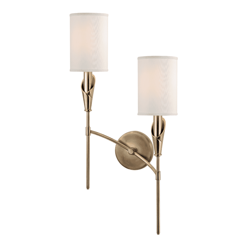 Hudson Valley Tate 2-Light 26" Wall Sconce in Aged Brass