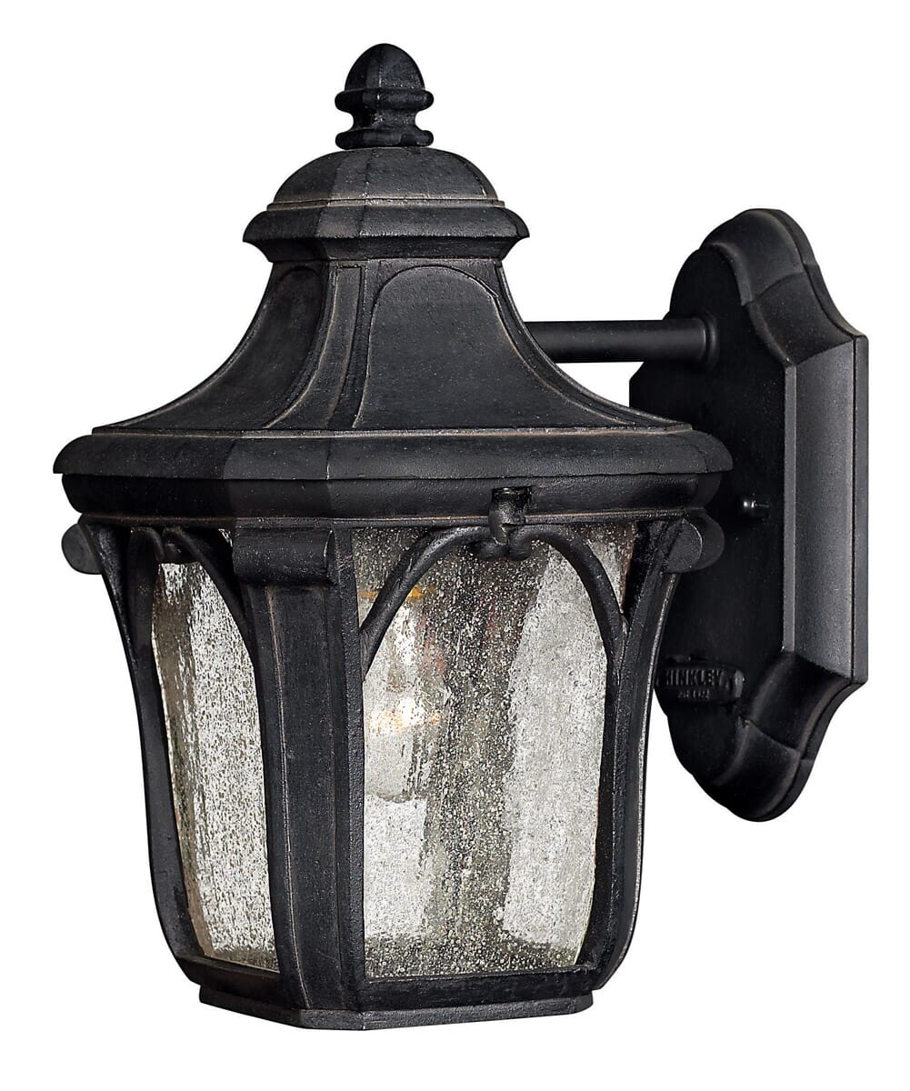 Hinkley Trafalgar 1-Light Outdoor Mini Wall Mount in Museum Black