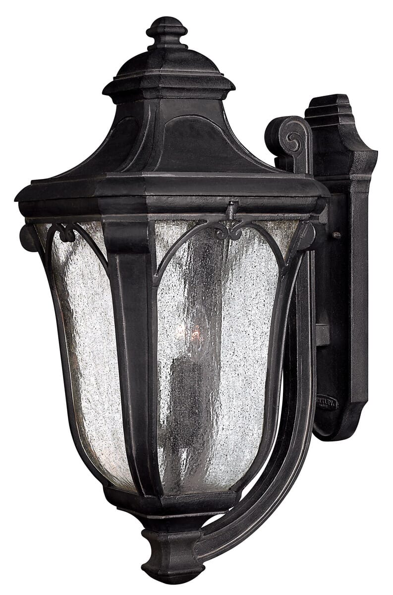 Hinkley Trafalgar 3-Light Outdoor Extra Large Wall Mount in Museum Black