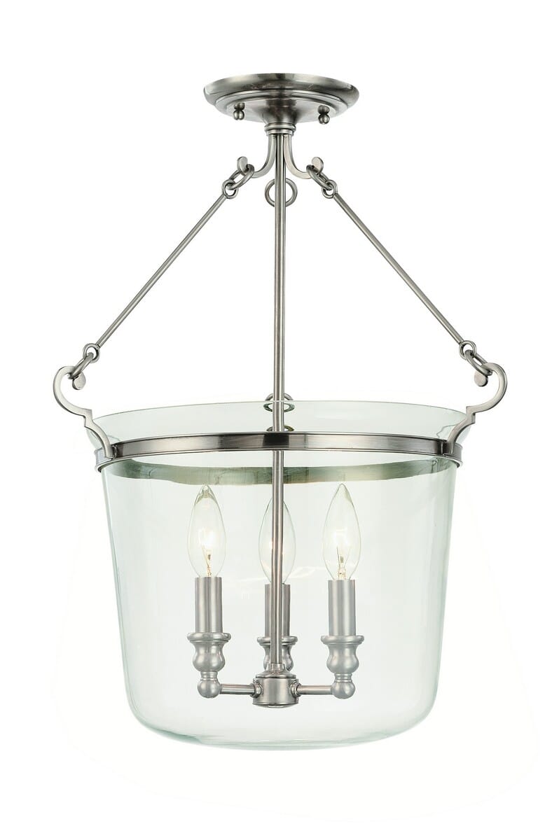 Hudson Valley Quinton 3-Light Ceiling Light in Historical Nickel