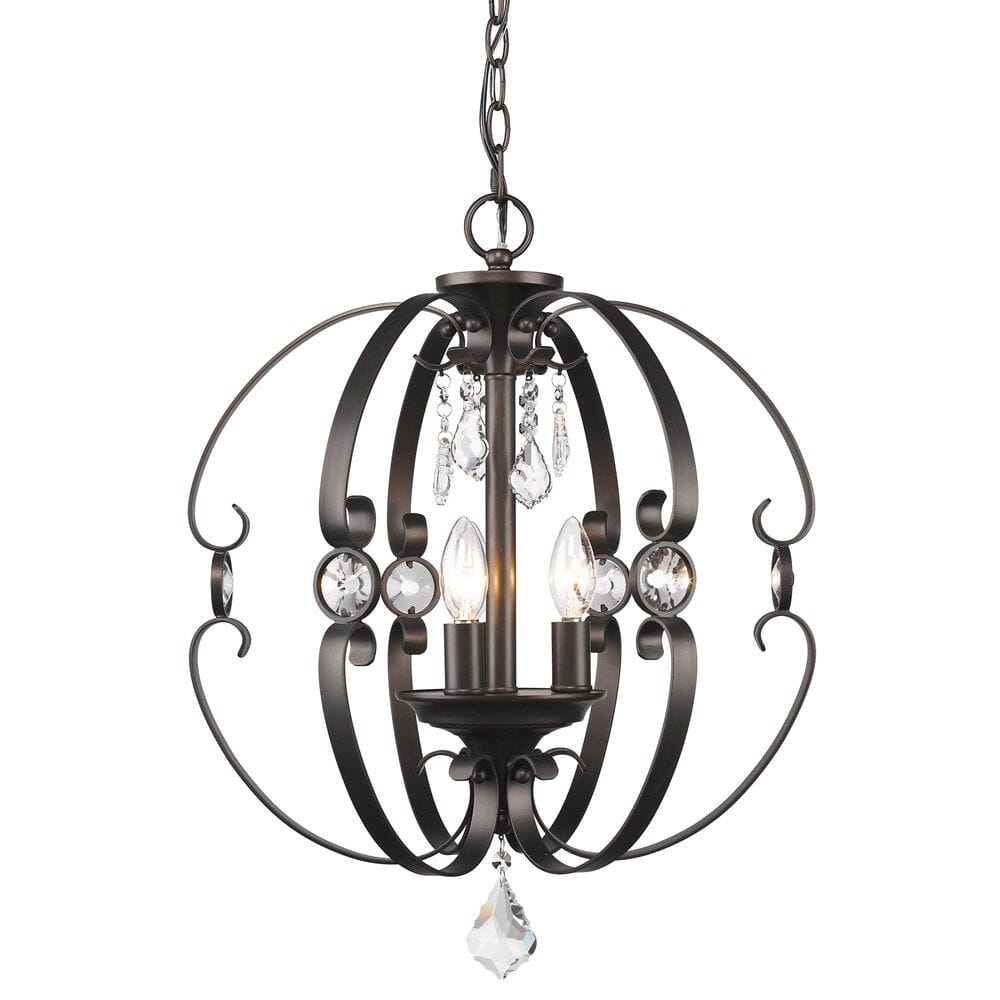 Golden Ella 3-Light Foyer Light in Brushed Etruscan Bronze