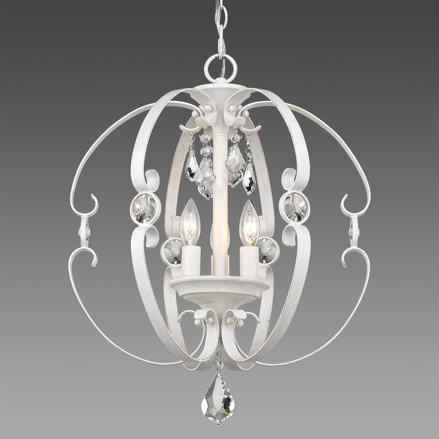 Golden Ella 3-Light Foyer Light in French White