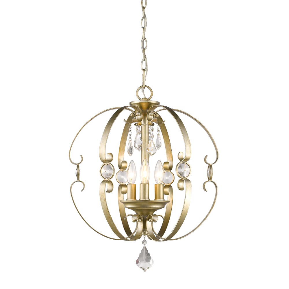 Golden Ella 3-Light Foyer Light in White Gold