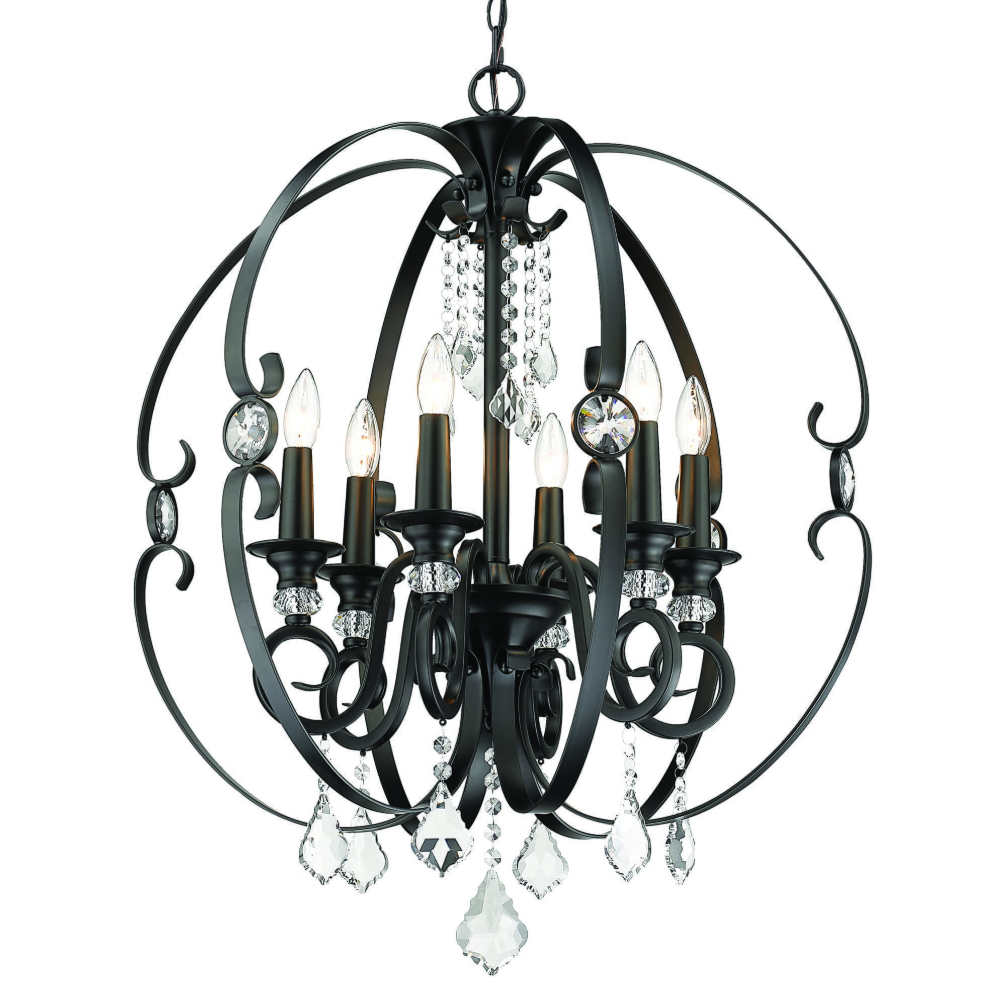 Golden Ella 6-Light Chandelier in Matte Black