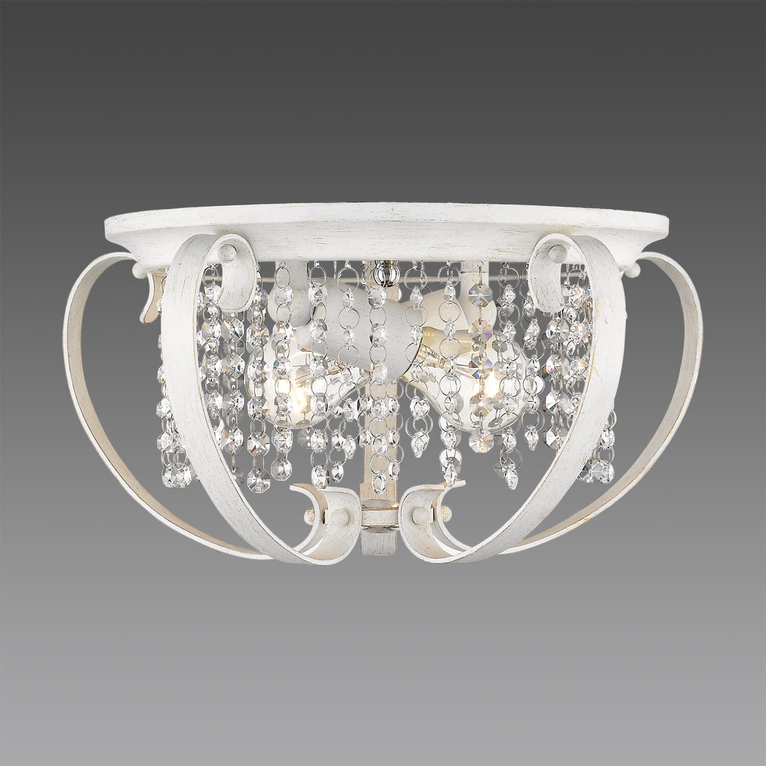 Golden Ella 2-Light 15" Ceiling Light in French White