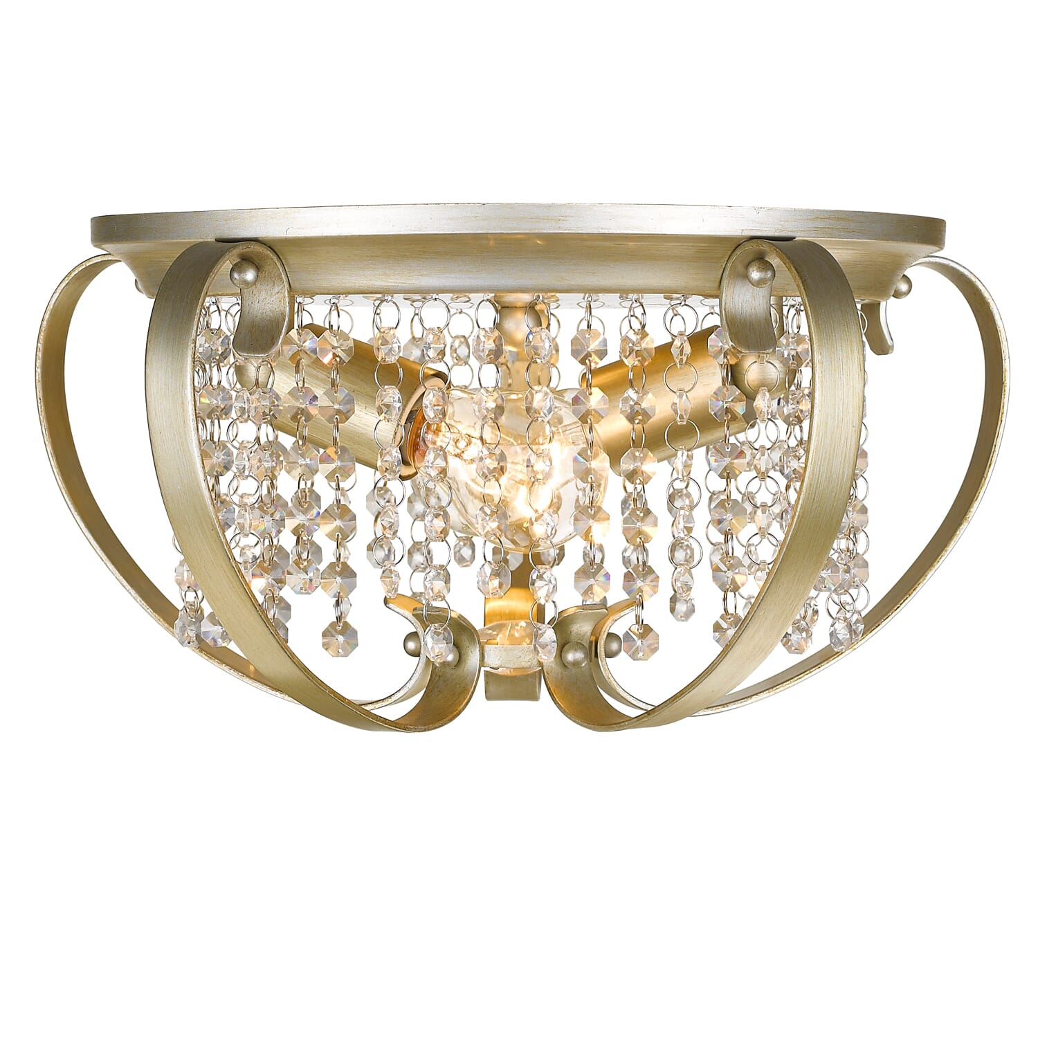 Golden Ella 2-Light 15" Ceiling Light in White Gold