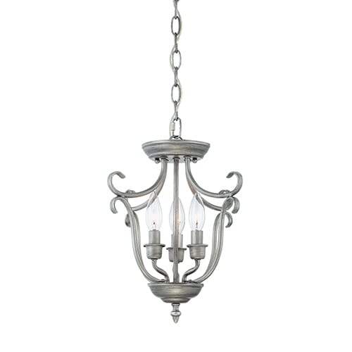 Millennium Lighting Fulton 3-Light Foyer/Hall Lantern in Rubbed Silver