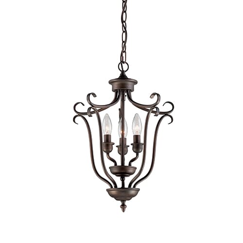 Millennium Lighting Fulton 3-Light Foyer/Hall Lantern in Rubbed Bronze