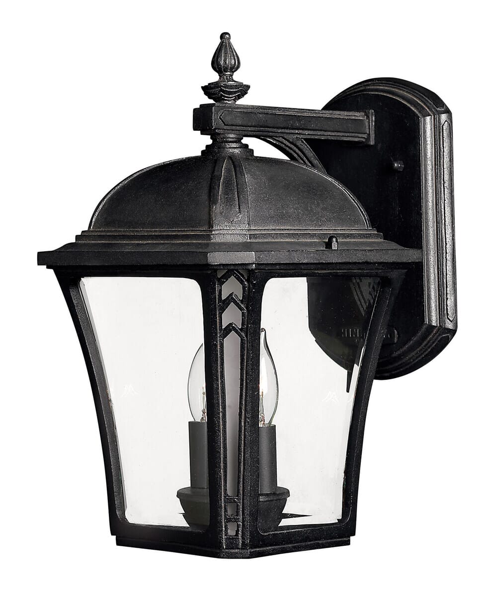 Hinkley Wabash 2-Light Outdoor Medium Wall Mount in Museum Black