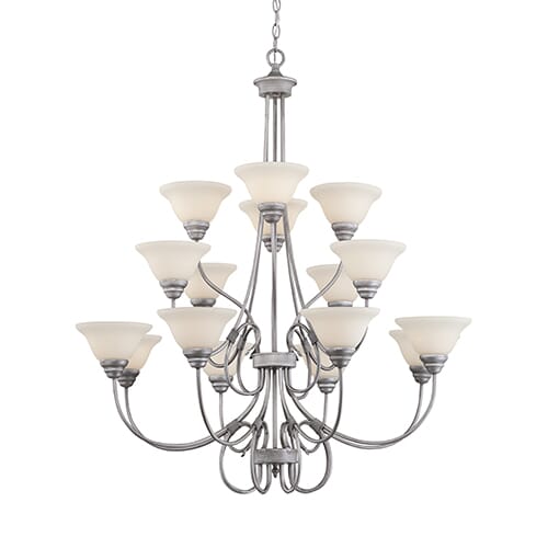 Millennium Lighting Fulton 16-Light Chandelier in Rubbed Silver