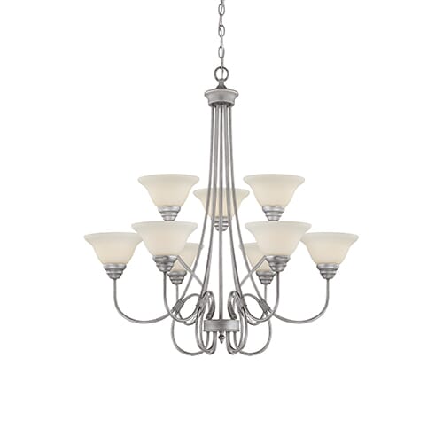 Millennium Lighting Fulton 9-Light Chandelier in Rubbed Silver