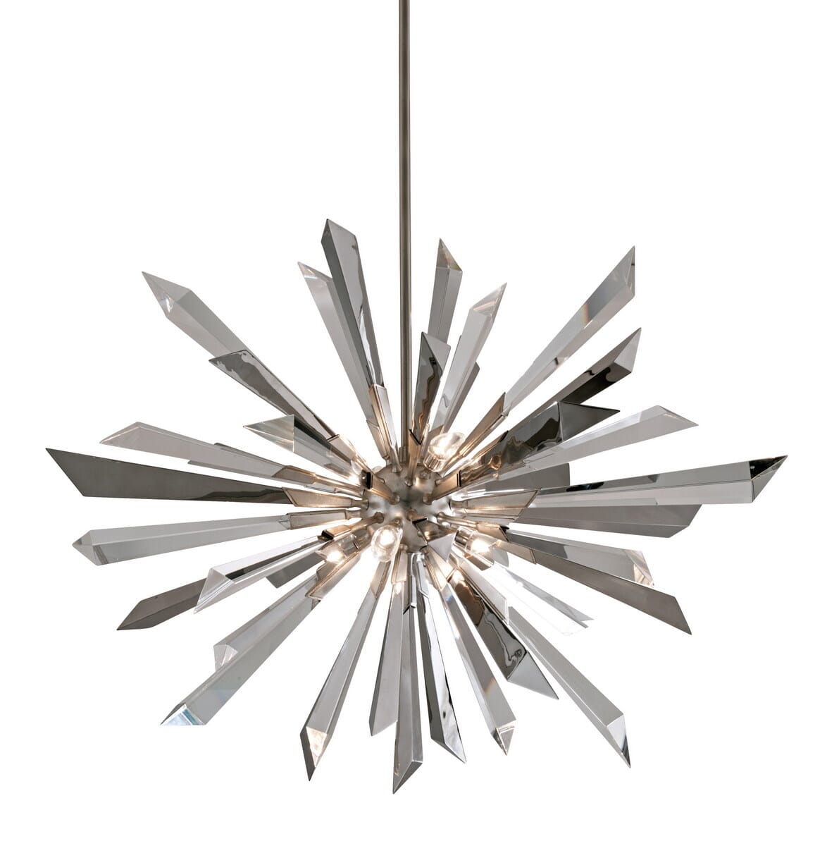 Corbett Inertia 8-Light Pendant Light in Silver Leaf