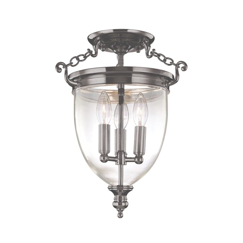 Hudson Valley Hanover 3-Light Ceiling Light in Historical Nickel