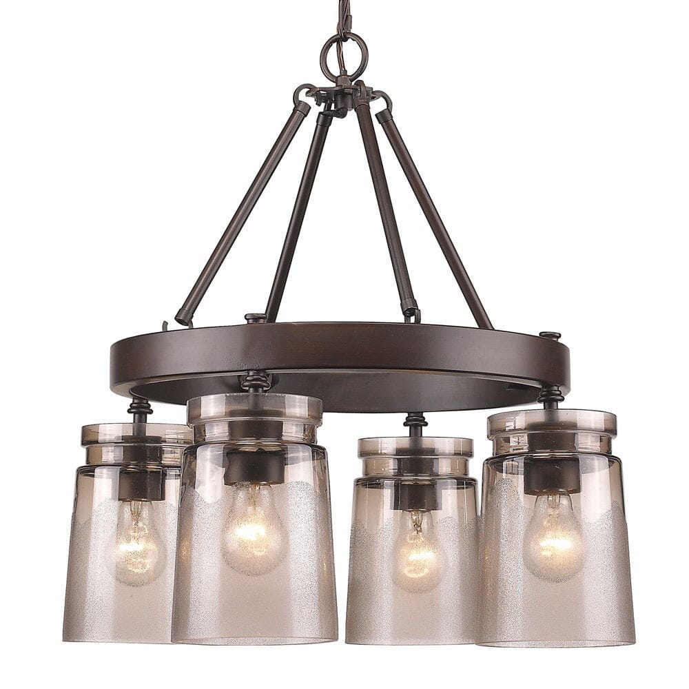 Golden Travers 4-Light Mini Chandelier in Rubbed Bronze