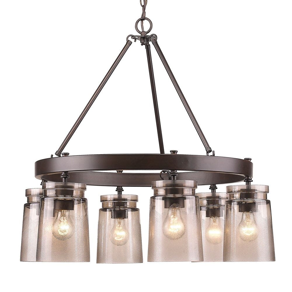 Golden Travers 6-Light Chandelier in Rubbed Bronze