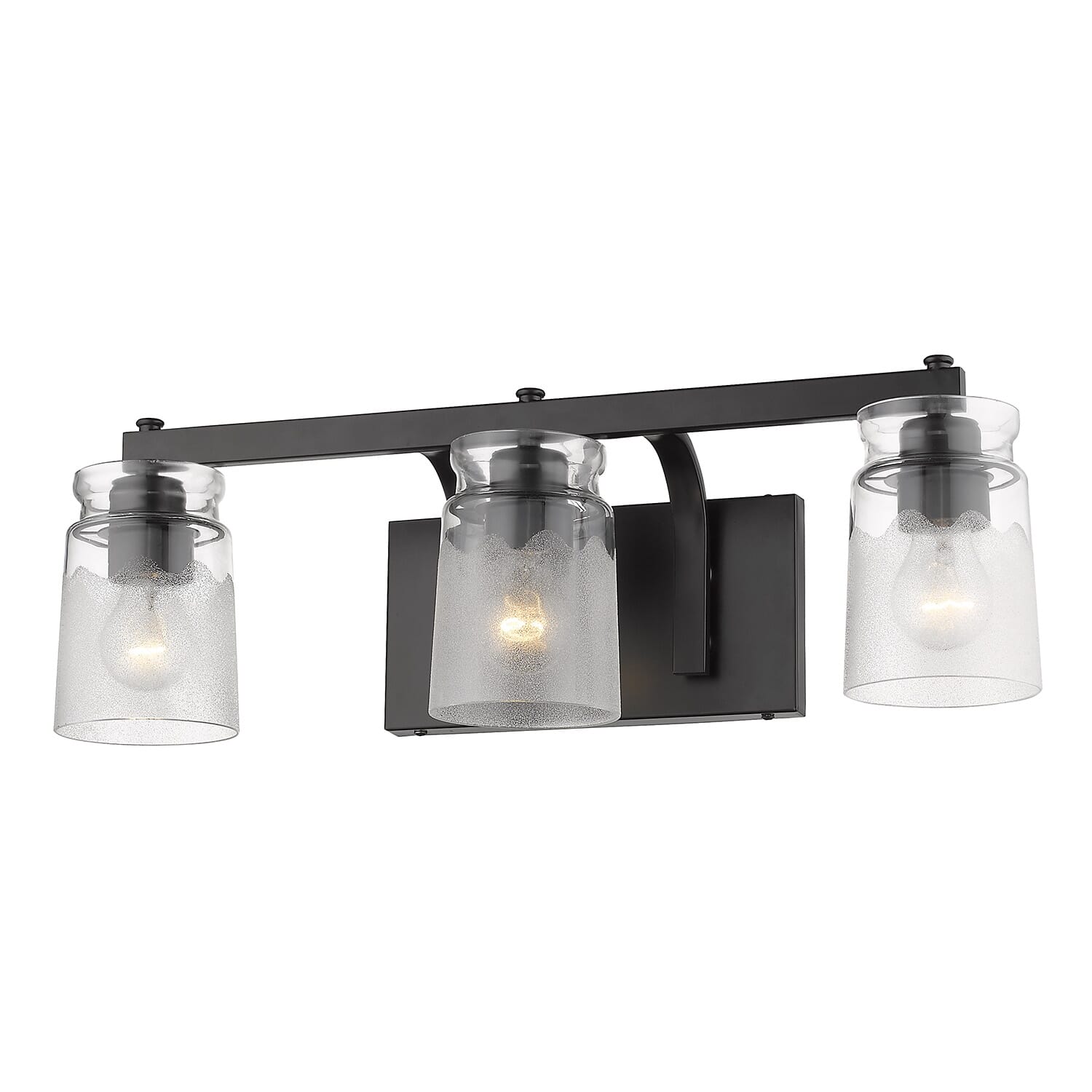 Golden Travers 3-Light 23" Bathroom Vanity Light in Black