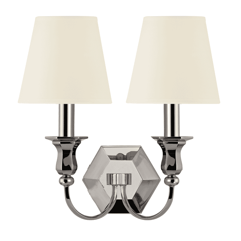 Hudson Valley Charlotte 2-Light 14" Wall Sconce in Polished Nickel