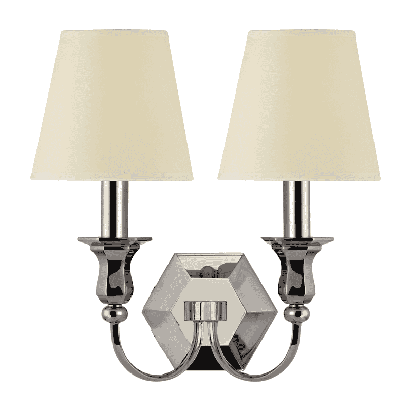 Hudson Valley Charlotte 2-Light 14" Wall Sconce in Polished Nickel