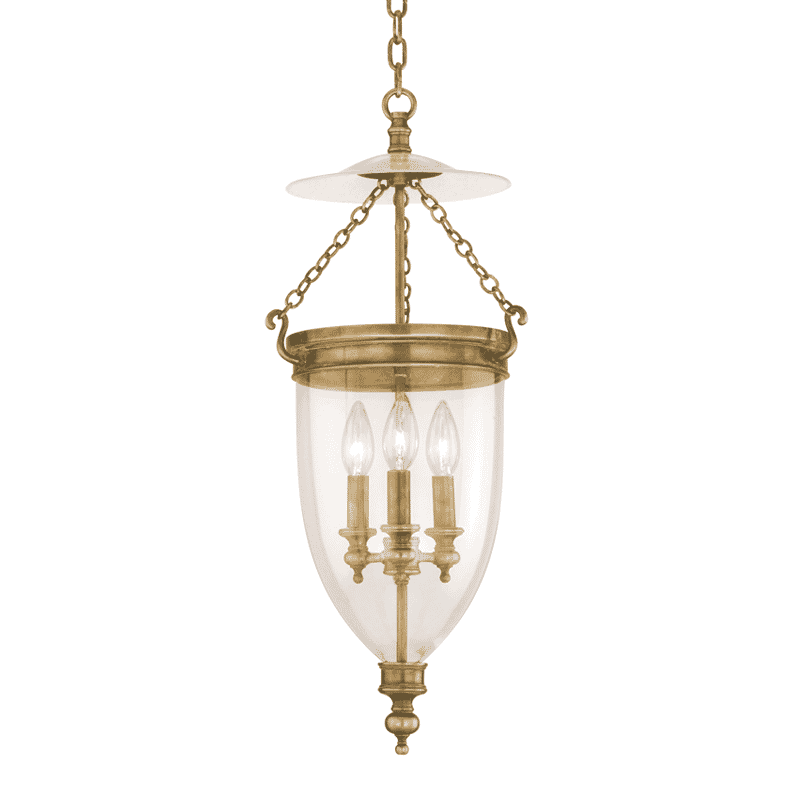 Hudson Valley Hanover 3-Light 26" Pendant Light in Aged Brass