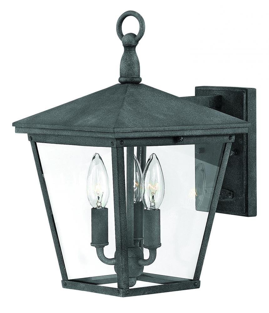 Hinkley Trellis 3-Light Outdoor Small Wall Mount in Aged Zinc