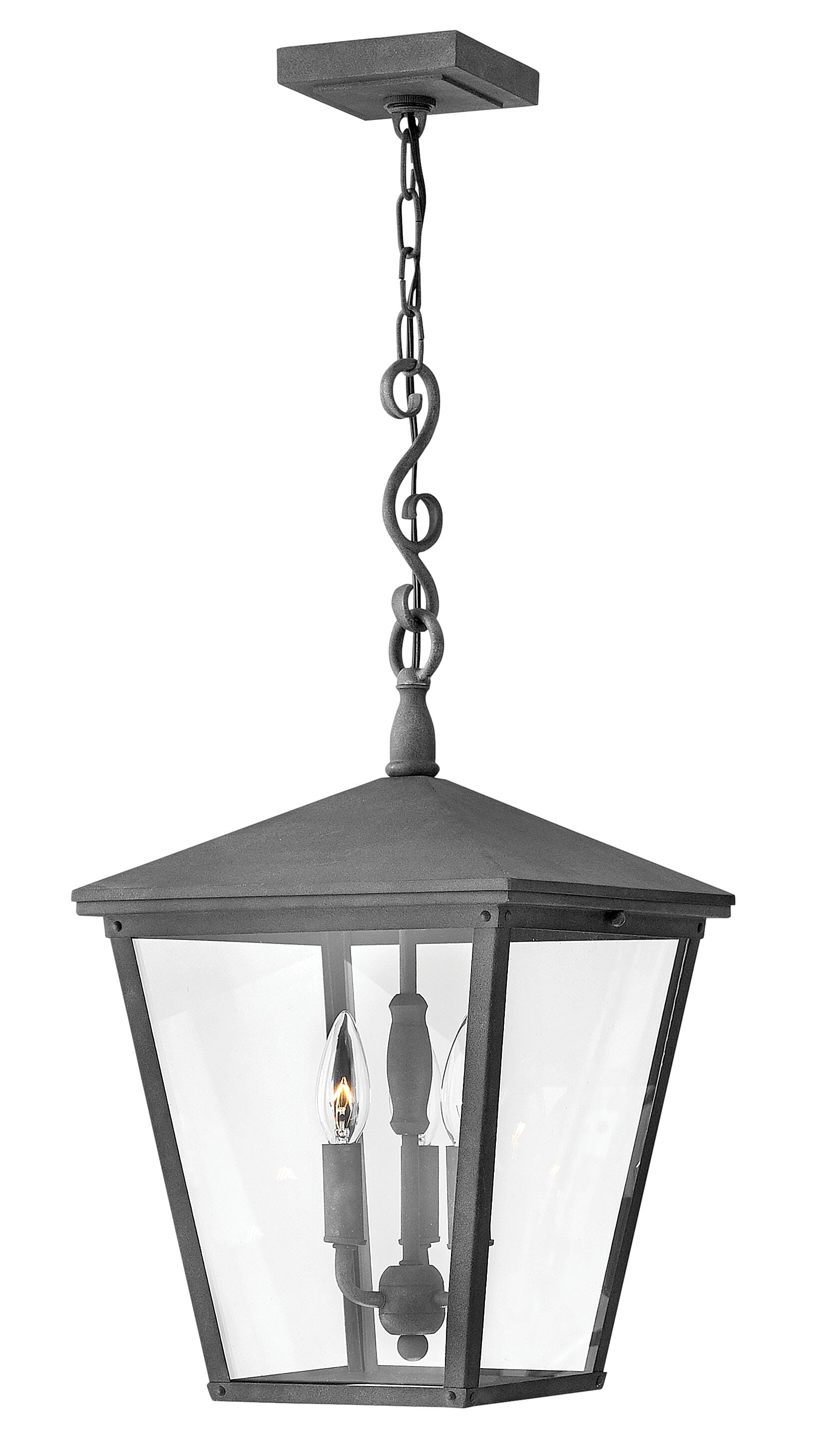 Hinkley Trellis 3-Light Outdoor Hanging Light in Aged Zinc