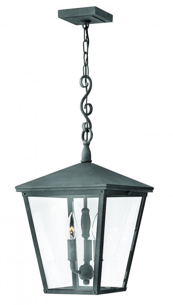 Hinkley Trellis 3-Light Outdoor Hanger in Aged Zinc