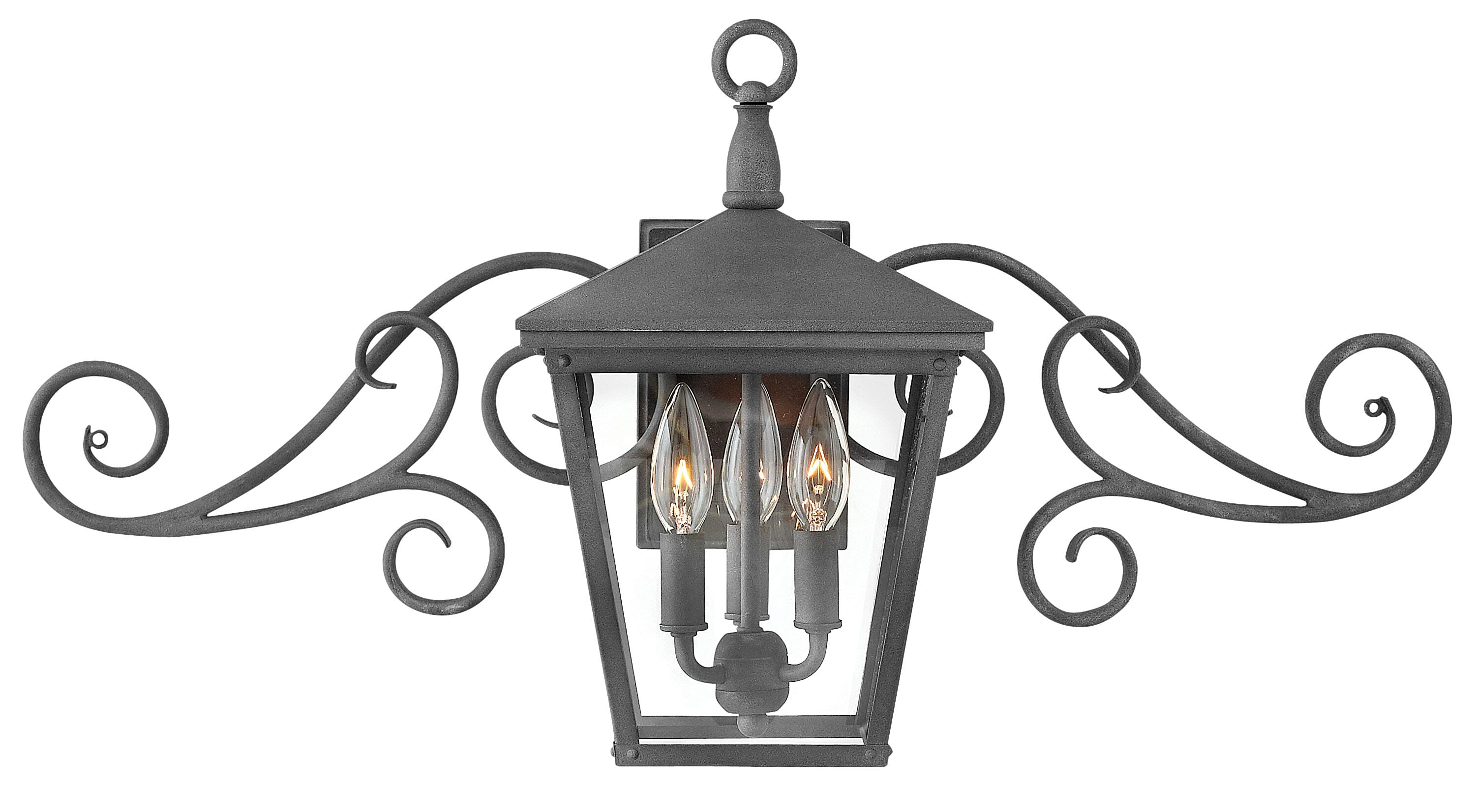 Hinkley Trellis 3-Light Outdoor Small Wall Mount in Aged Zinc