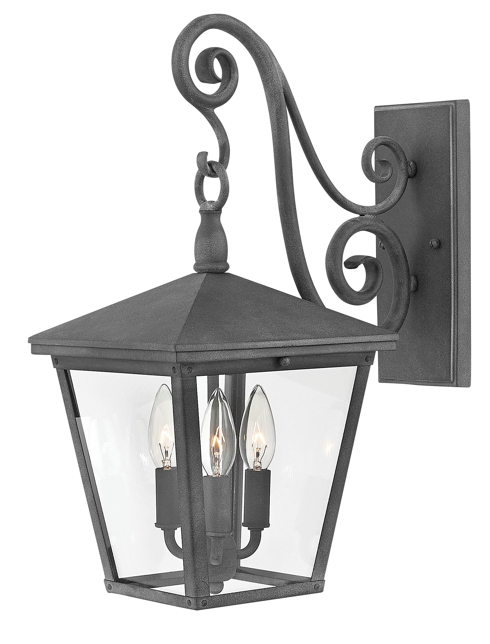 Hinkley Trellis 3-Light Outdoor Medium Wall Mount in Aged Zinc