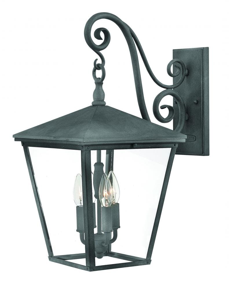 Hinkley Trellis 4-Light Outdoor Large Wall Mount in Aged Zinc