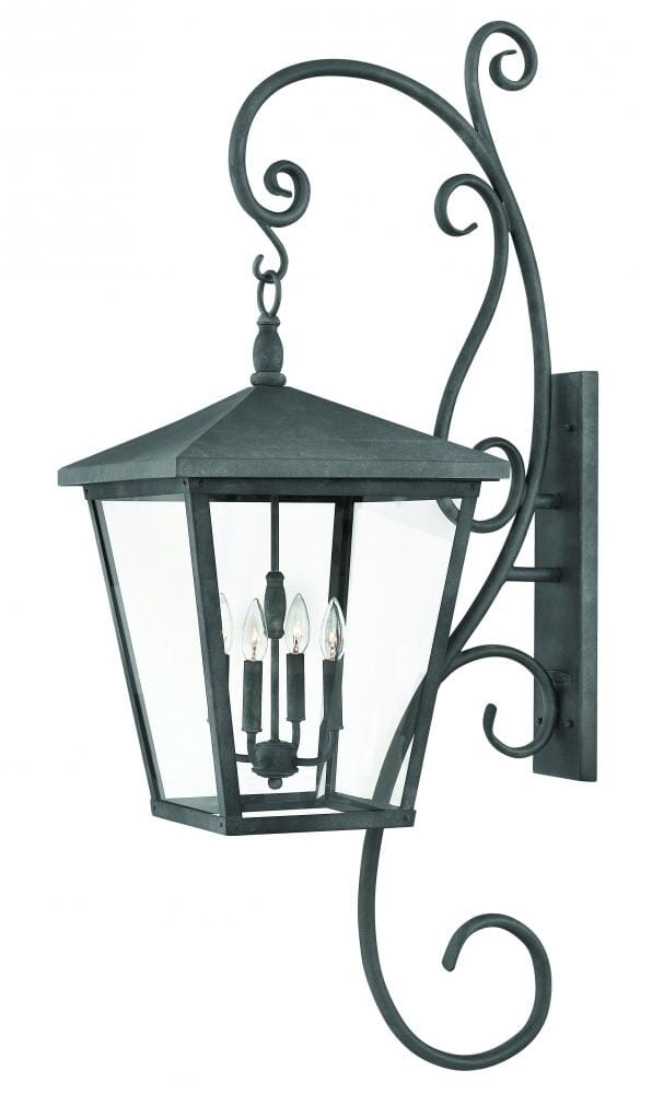 Hinkley Trellis 4-Light Outdoor Extra Large Wall Mount in Aged Zinc