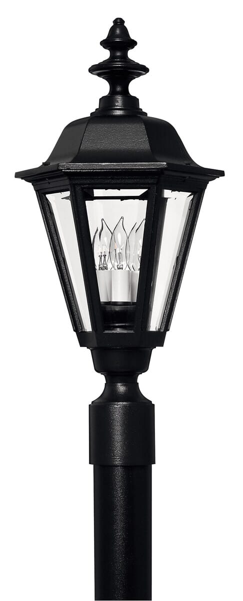 Hinkley Manor House 1-Light Outdoor Post Top Pier Mount in Black