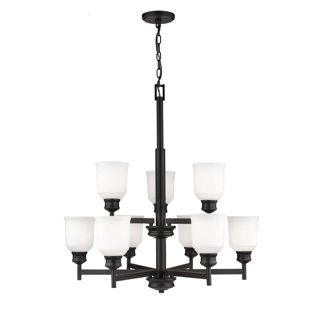 Millennium Lighting Burbank 9-Light Chandelier in Matte Black