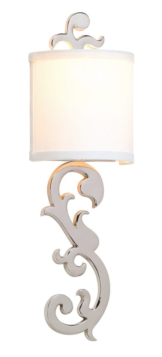 Corbett Romeo Wall Sconce in Polished Nickel