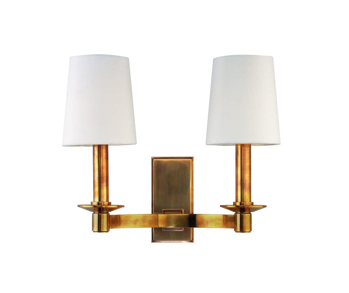 Hudson Valley Spencer 2-Light 10" Wall Sconce in Aged Brass