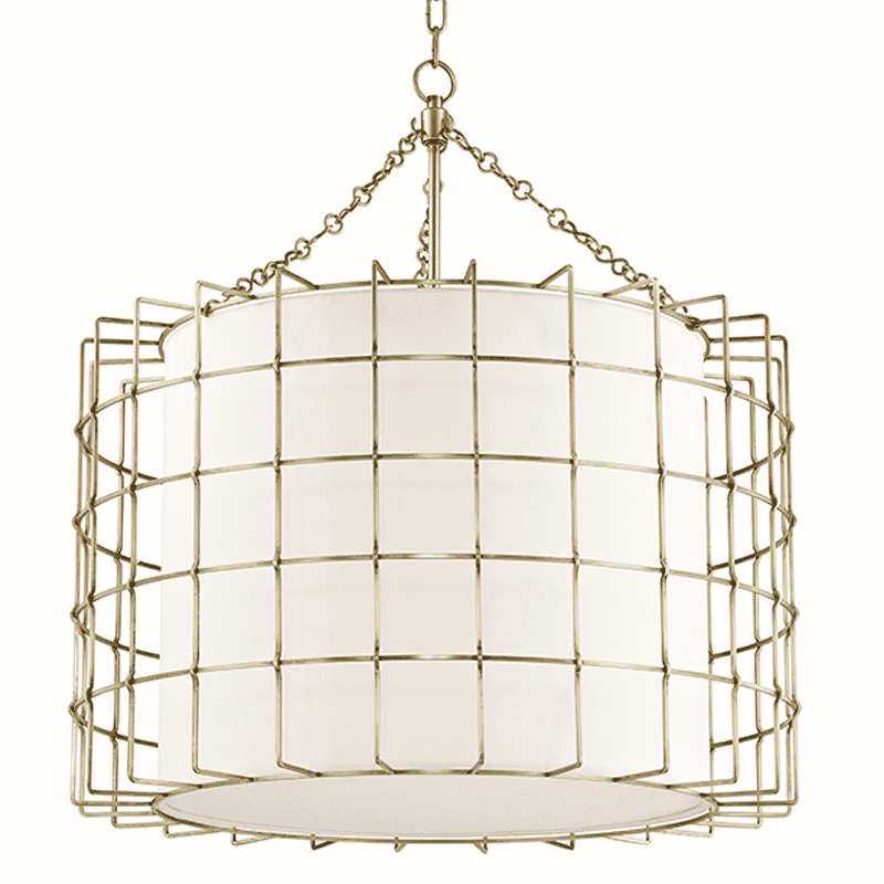 Hudson Valley Sovereign 4-Light 32" Pendant Light in Aged Brass