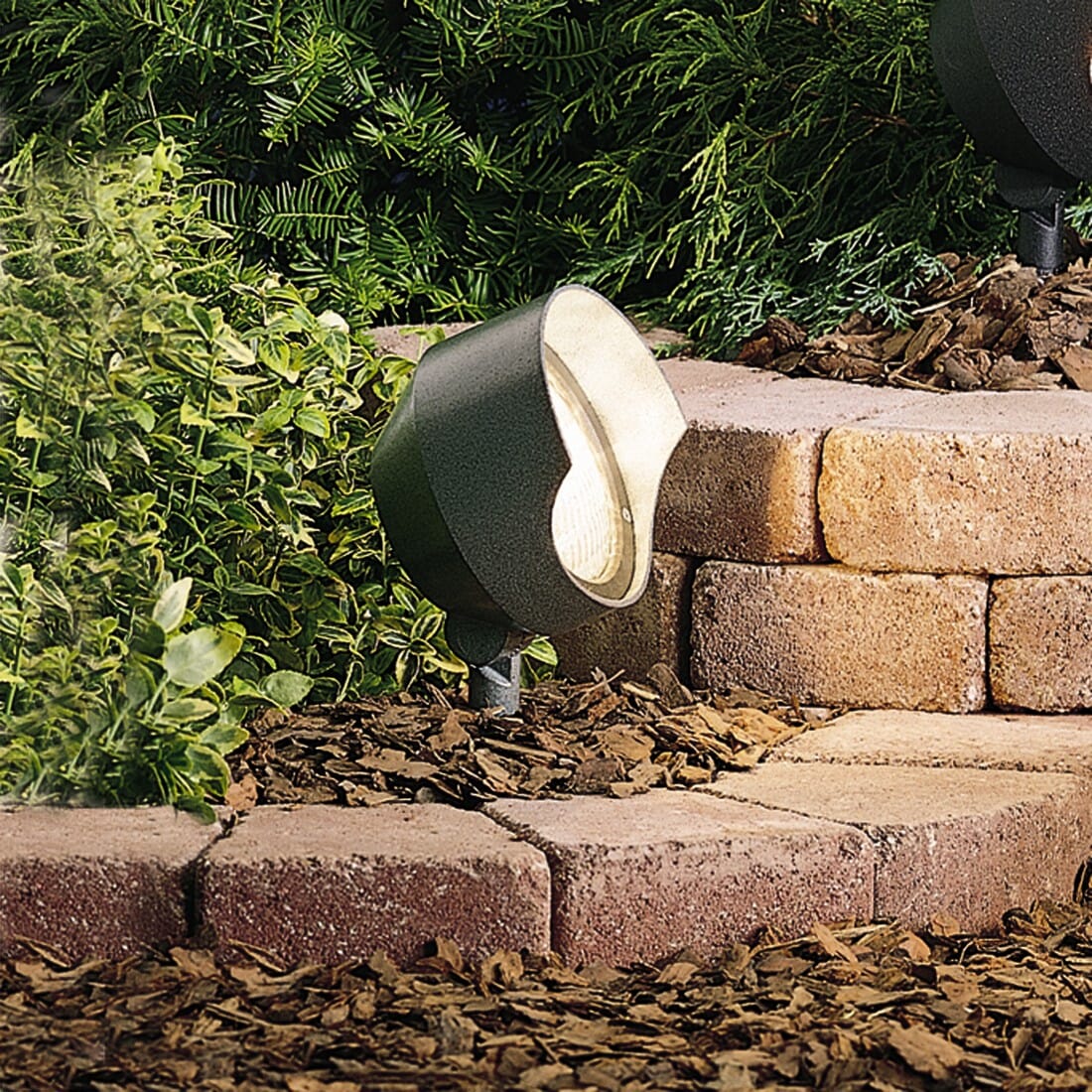 Kichler Landscape 12V Round Accent in Textured Architectural Bronze