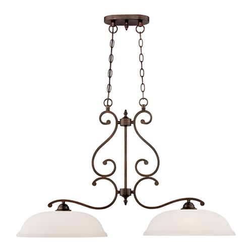 Millennium Lighting Courtney Lakes 2-Light Island in Rubbed Bronze