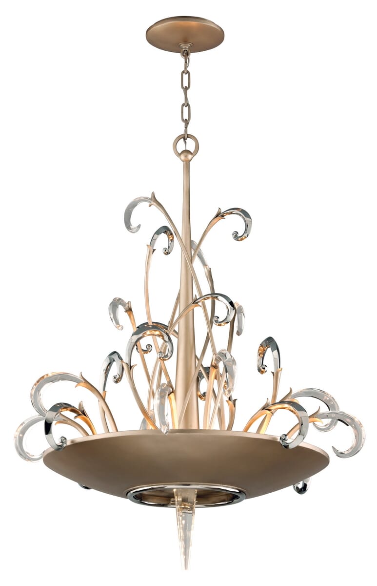 Corbett Crescendo 8-Light Pendant Light in Tranquility Silver Leaf