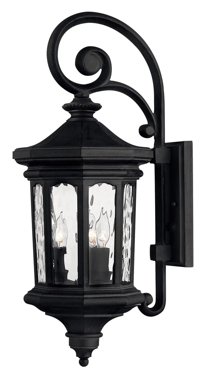 Hinkley Raley 3-Light Outdoor Medium Wall Mount in Museum Black