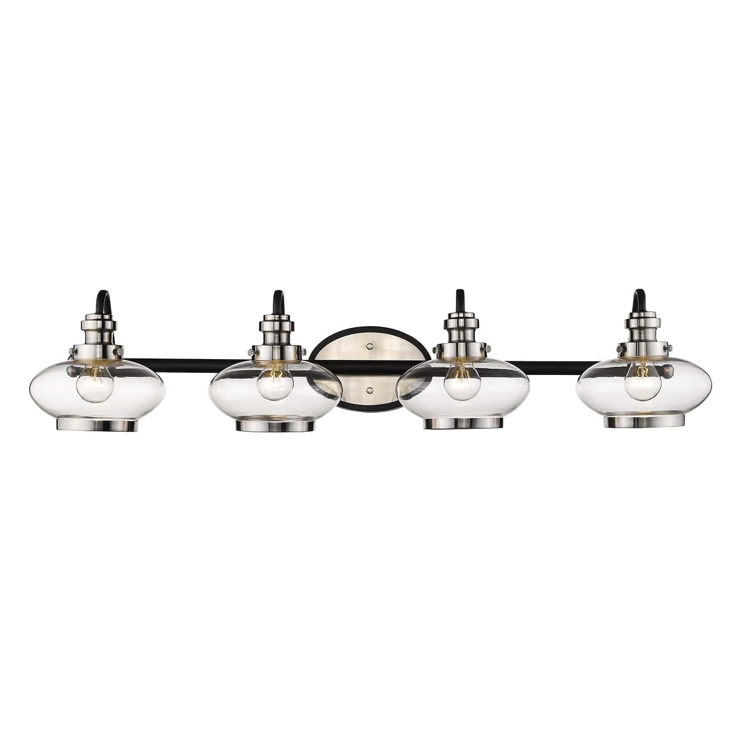 Millennium Lighting 4-Light 38.5" Bathroom Vanity Light in Matte Black and Satin Nickel