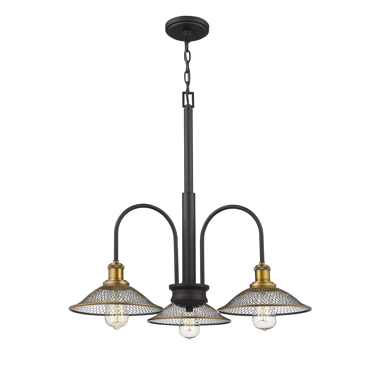 Millennium Lighting 3-Light 27" Dinette Chandelier in Matte Black and Heirloom Bronze