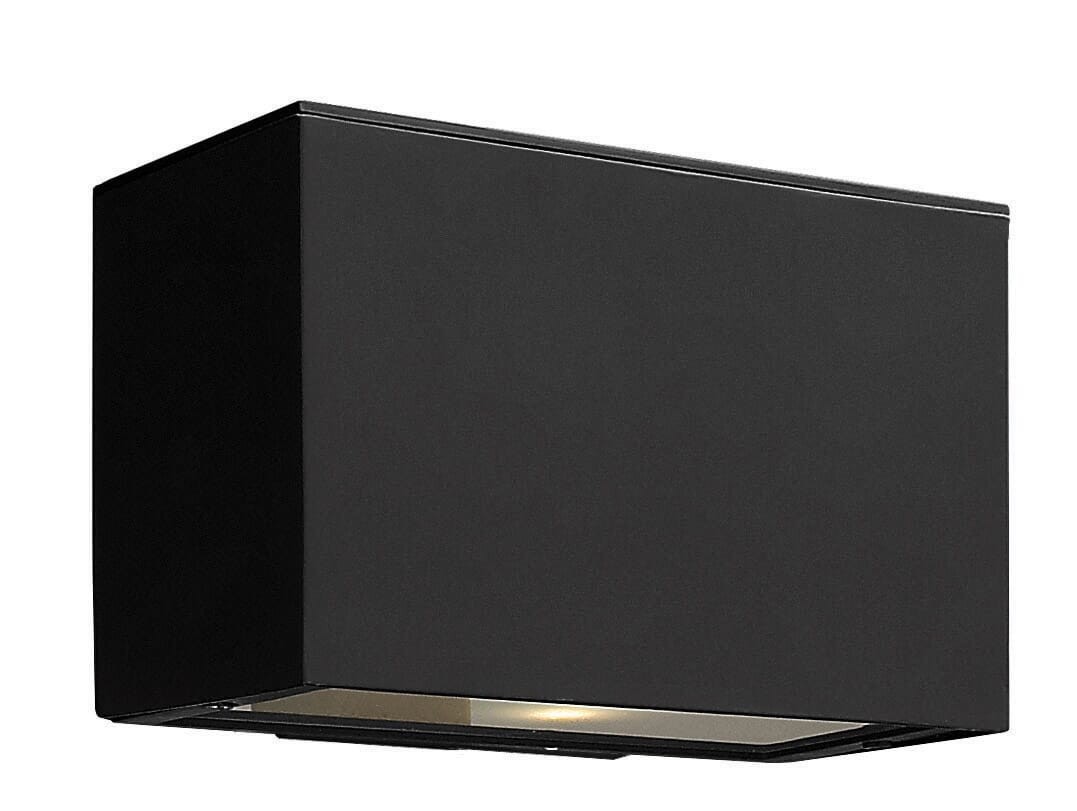 Hinkley Atlantis 1-Light Outdoor Medium Wall Mount in Satin Black