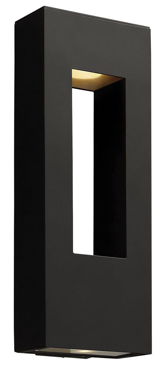 Hinkley Atlantis 1-Light LED Outdoor Large Wall Mount in Satin Black