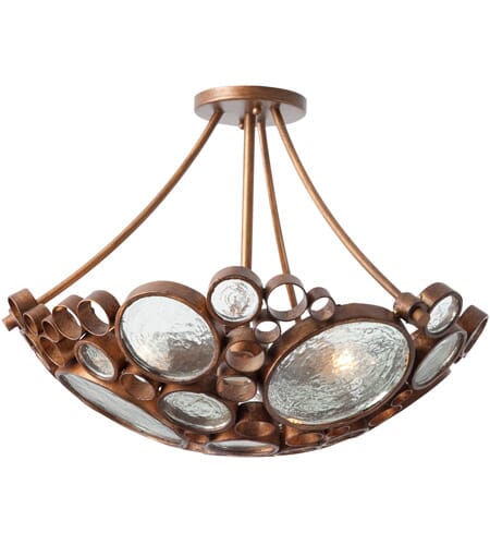 Varaluz Fascination 3-Light Ceiling Light in Hammered Ore