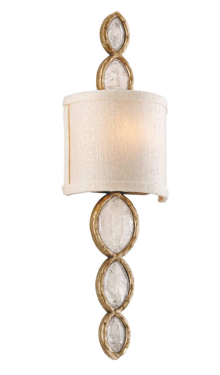 Corbett Fame & Fortune Wall Sconce in Brazilian Silver Leaf