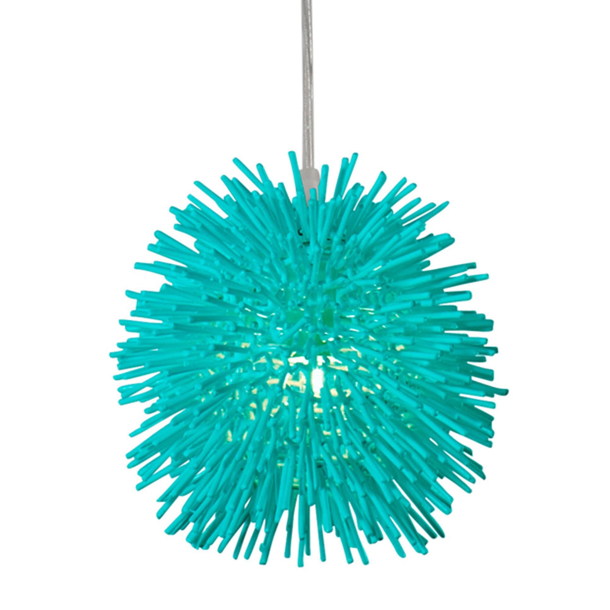 Varaluz Urchin Mini Pendant in Aqua Velvet