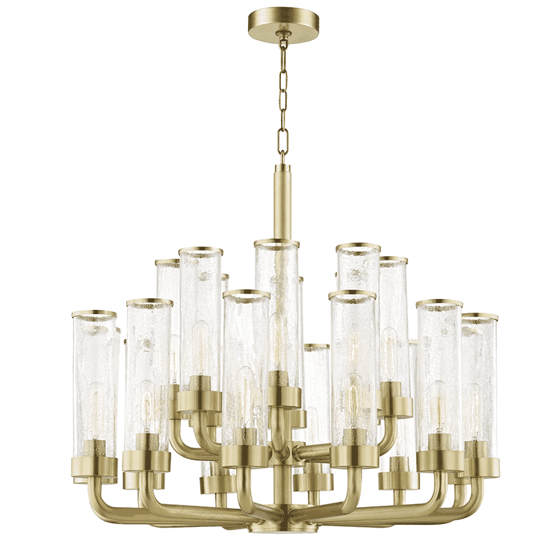 Hudson Valley Soriano 20-Light Chandelier in Aged Brass