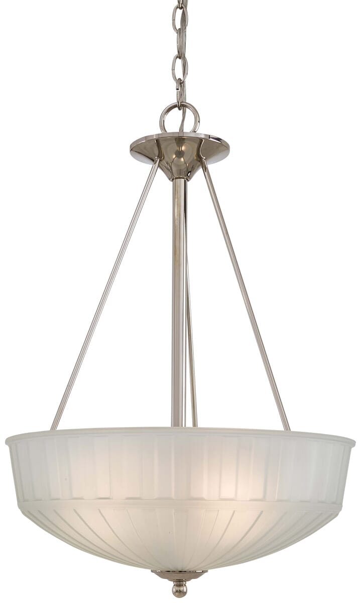 Minka Lavery 1730 Series 3-Light 17" Pendant Light in Polished Nickel