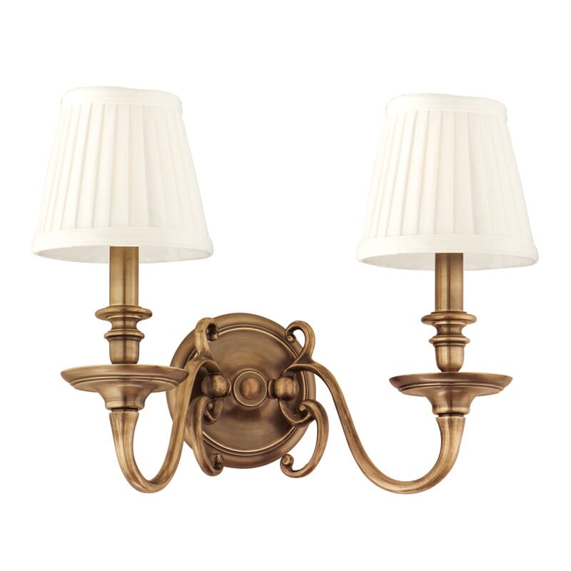 Hudson Valley Charleston 2-Light 13" Wall Sconce in Aged Brass