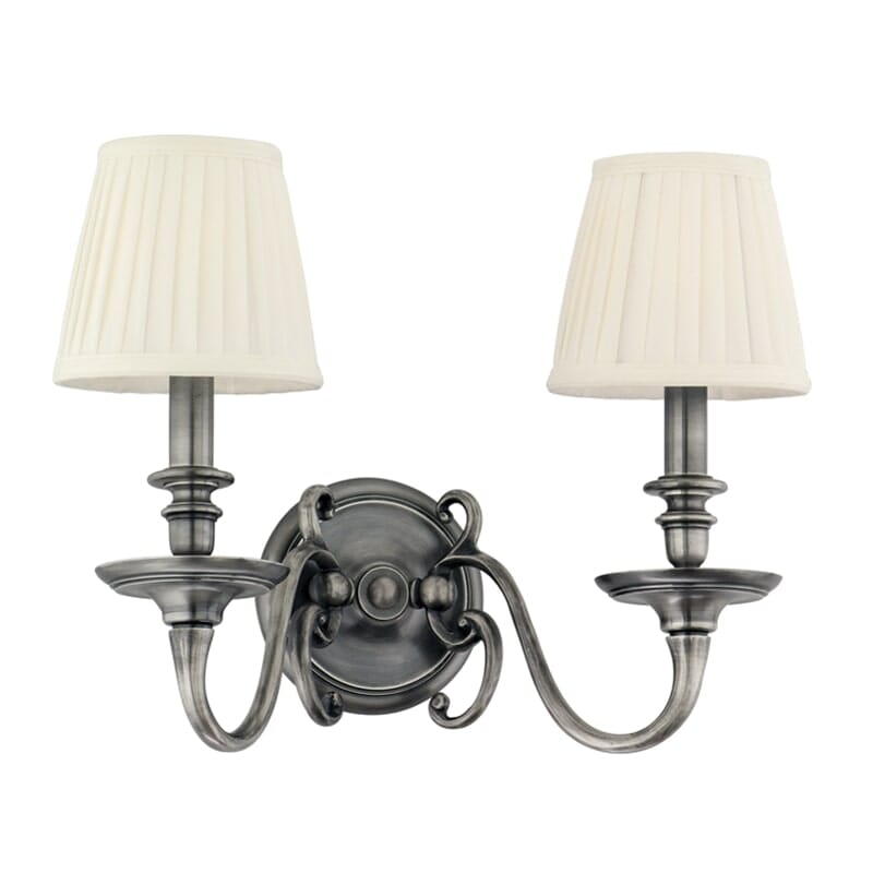 Hudson Valley Charleston 2-Light 13" Wall Sconce in Historical Nickel